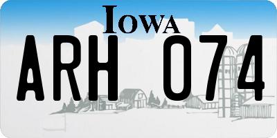 IA license plate ARH074
