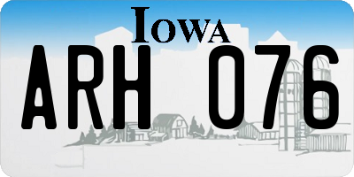 IA license plate ARH076