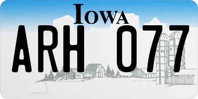 IA license plate ARH077