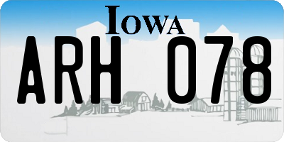IA license plate ARH078