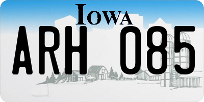 IA license plate ARH085