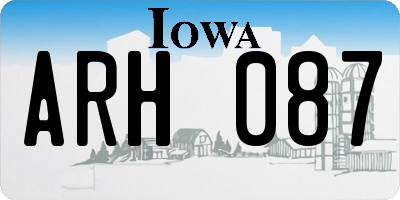 IA license plate ARH087