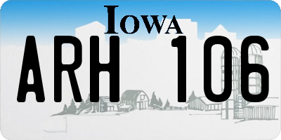 IA license plate ARH106