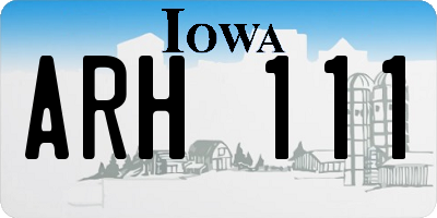 IA license plate ARH111