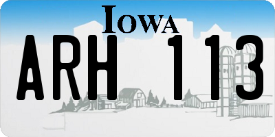 IA license plate ARH113