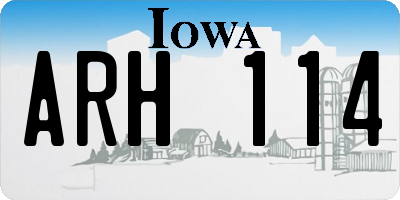 IA license plate ARH114