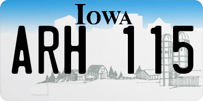 IA license plate ARH115