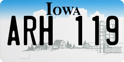 IA license plate ARH119