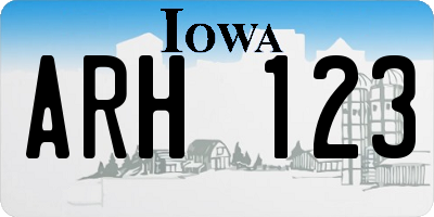 IA license plate ARH123