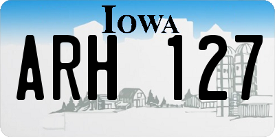 IA license plate ARH127