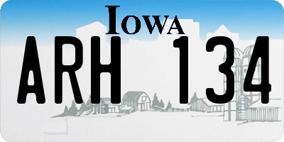IA license plate ARH134