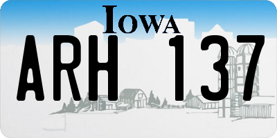IA license plate ARH137