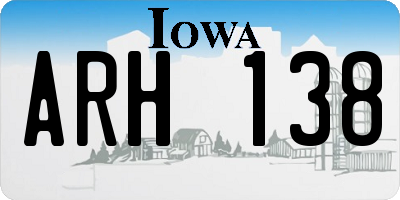 IA license plate ARH138