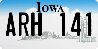 IA license plate ARH141