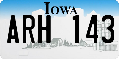 IA license plate ARH143