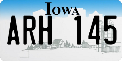 IA license plate ARH145