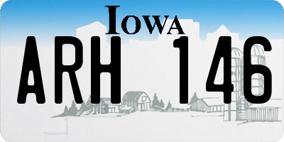 IA license plate ARH146