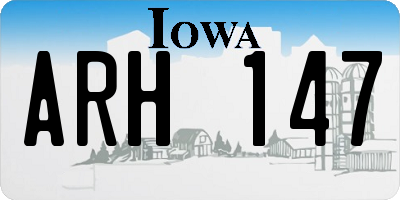 IA license plate ARH147