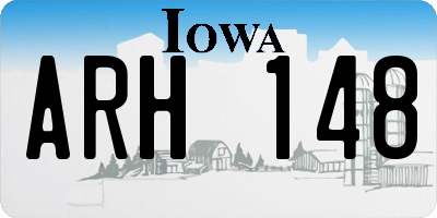 IA license plate ARH148