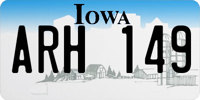 IA license plate ARH149