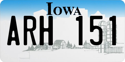 IA license plate ARH151