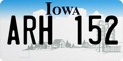 IA license plate ARH152