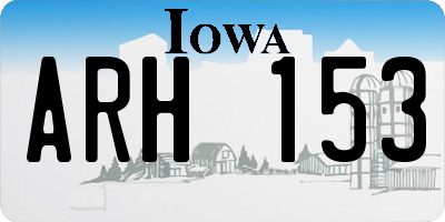 IA license plate ARH153