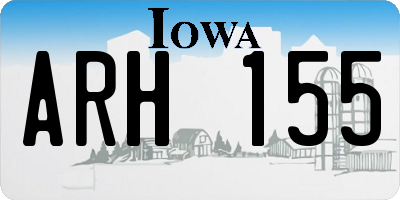 IA license plate ARH155