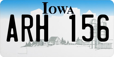 IA license plate ARH156