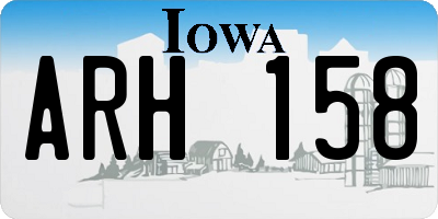 IA license plate ARH158