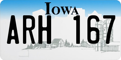 IA license plate ARH167