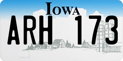 IA license plate ARH173