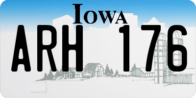 IA license plate ARH176