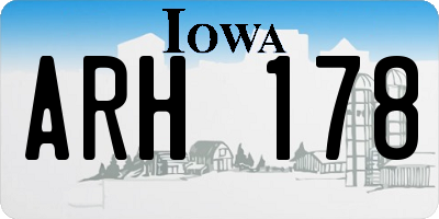 IA license plate ARH178