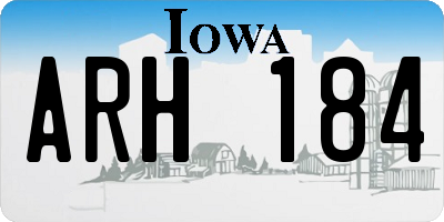 IA license plate ARH184