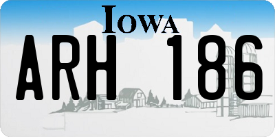 IA license plate ARH186