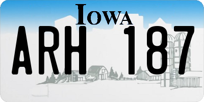 IA license plate ARH187