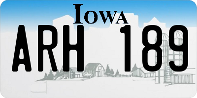 IA license plate ARH189