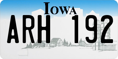 IA license plate ARH192