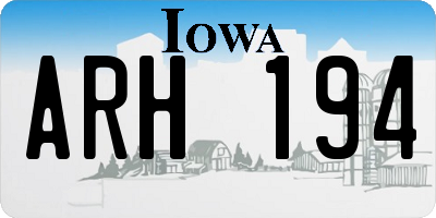 IA license plate ARH194