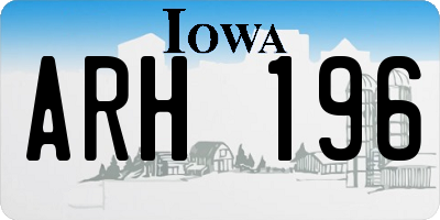 IA license plate ARH196