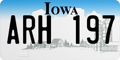 IA license plate ARH197
