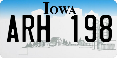 IA license plate ARH198