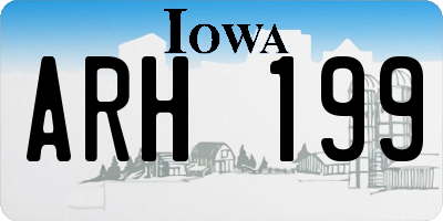 IA license plate ARH199