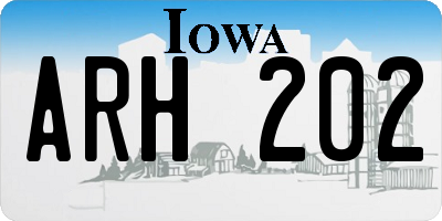 IA license plate ARH202