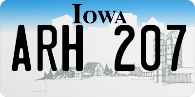 IA license plate ARH207