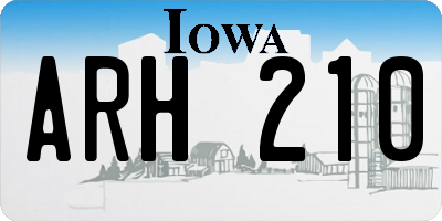 IA license plate ARH210