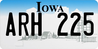 IA license plate ARH225