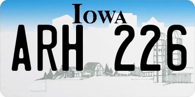 IA license plate ARH226