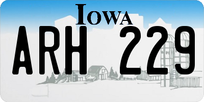 IA license plate ARH229